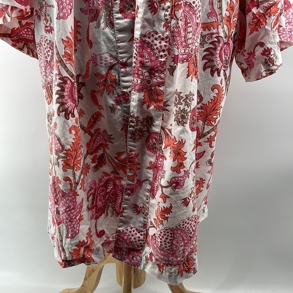 Roller Rabbit Amanda Kimono floral paisley robe cover up 100% cotton one size - Picture 7 of 10